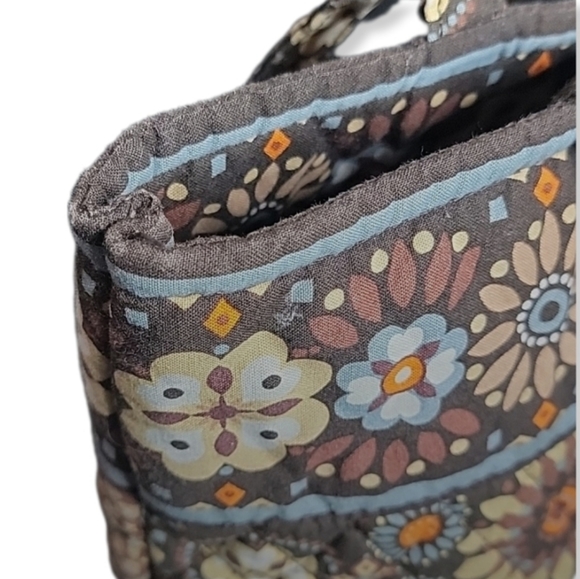 Vera Bradley Floral Tote in Brown, Cream, Yellow Muted Colors Great for Everyday - Picture 3 of 10